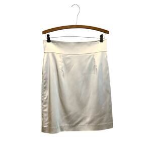 Women’s Antonio Melani Satin Knee Length Pencil Skirt Cream Ivory Size 4